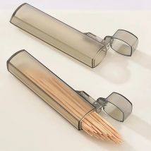 1pcs Portable Transparent Toothpick Holder Outdoor Travel Plastic Toothpick Storage Case Needle Case 6.8cm 8cm
