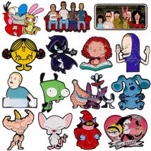 90s Cartoon Enamel Pin Cute Dog Badges on Backpack Funny Mouse Brooches Lapel Pin Clothing Jewelry Cosplay Accessories Gifts Toy