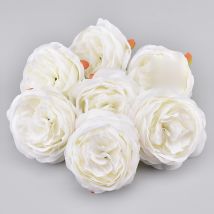 20pcs 10cm White Peony Artificial Silk Flower Heads For Wedding Home party Decoration DIY Wreath Craft Fake Rose Flowers Wall