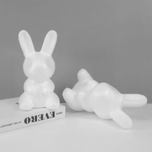 1pc White Foam Rabbit Cartoon Animal Modeling Polystyrene Styrofoam Bunny Shaped Easter Party DIY Decoration Handmade Crafts