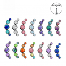 Fashion Women Stud Earrings G23 Titanium Inlaid Shiny Opal Ear Spiral Tragus Cartilage Piercings Jewelry Girls Festival Gift