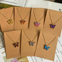 Fashion Women Necklace Korea Style New Butterfly Pendant Necklace Gift For Girl  Cute Lovely Neck Jewelry Wholesale Dropshipping