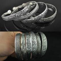 9styles Vintage Silver Bangles Bracelet Antique Tibetan Silver Bracelets For Women Tibetan Silver Jewelry