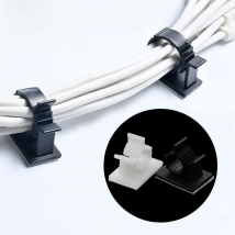 10pcs Adhesive Cable Organizer Clips Table Cable Management Adjustable Cord Holder For Car PC TV Charging Wire Bobbin Winder
