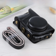 PU Leather Camera Bag For Samsung Galaxy Camera EK-GC100 / EK-GC110 / EK-GC200 Full Body Protective Cover Case with Strap