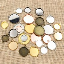 8-25mm Single/Double Loops Round Cabochon Base Tray Bezels Blank Setting Supplies For Jewelry Making Findings Bracelet Pendant