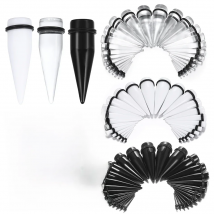 PAIR Clear&Black&White Ear Taper Plug Stretcher Expander Gauge Earring Piercings Acrylic Earlet Tapers Piercing Jewelry 1.6-20MM