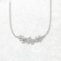 Necklace Tendrils Leaves New Link Chain Fine Jewelry Europe 925 Stering Silver Romantic Gift For Women
