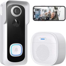 ieGeek Video Doorbell Wireless with Chime 2K HD Doorbell Camera, Smart Home Security Door Bell Voice Message and Changer