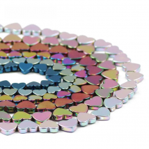 Peach Heart Hematite Natural Stone Gold color Purple Black Green Charm Loose Beads For Jewelry  Making Wholesale DIY Bracelets