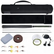 Goture Tenkara Fishing Kit Ultra Light Carbon Fly Fishing Rod 3.6m Mainline Tippet Flies Set Hook Keeper and Accessories Combo
