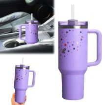 40oz Double-Layer Insulated Cup with Lid & Straw Travel Vacuum Flask Stainless Steel Vacuum Thermal Insulated Mug for Women Men