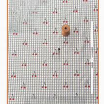 Little Plaid Fabric with Cherry, Polyester Cotton Fabric, Cheongsam Shirt Dress, Children Cloth, Table Cloth Curtain
