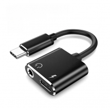 2 In 1 Type C To 3.5mm Jack Earphone Charging Converter USB C Type-C Audio Charging Splitter Adapter for Xiaomi Huawei Mate 20