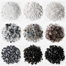Black White Natural Crystal Quartz Chips Healing Stones Moonstone Obsidian Labradorite Gravel Specimen Jewelry  Stone Decor Bulk