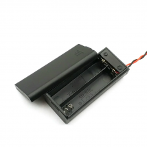 New 2 * AAA Battery Storage Case Box Holder for 2pcs AAA Batteries with ON/OFF Switch & Wire Leads Black Wholesale