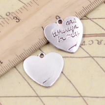 10pcs Charms You Are Always In My Heart 20x21mm Tibetan Bronze Silver Color Pendants Antique Jewelry Making DIY Handmade Craft