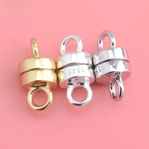 Genuine Real Pure Solid 925 Sterling Silver Magnetic Clasps Jewelry Making  Gold Buckle Clasp Necklace Bracelet Findings