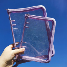 Sharkbang A5 A6 Zipper Binder Notebook Photo Organizer Loose Leaf Cover Diary Bullet Transparent PVC Journal Agenda Stationery
