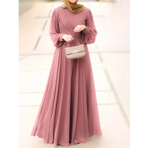 Women Spring Sundress ZANZEA Fashion Solid Muslim Dress Casual Abaya Marocain Turkish Robe Femme Lantern Sleeve Maxi Vestidos