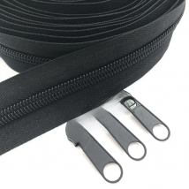 #5 10 Meter 24 Colors Nylon Coil Zippers by The Yard with 20pcs Sliders for DIY Sewing Tailor Crafts Bags