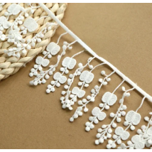 Width:7cm (2.80") Lovely Flower Desgin Tassel Laces Water Loluble Polyester Lace Sewing Garment embellishment (ss-6793)