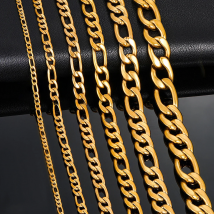 Thickness 3mm/4.5mm/6mm/7.5mm/9.5mm/11.5mm Gold Color Stainless Steel Figaro Link Classic Necklace Chain for Men Women Jewelry