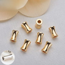 (3495)20PCS 5x8MM Hole 2.4MM 24K Gold Color Plated Brass Cylindrical Spacer Beads Bracelet Beads High Quality Jewelry Accessorie