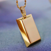 Fine Soild 18K Gold Filled Pendant Charm Wedding Pendants Necklace For Women Bridal Party Choker Jewelry