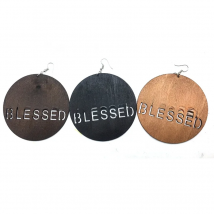 3 inch round 100% Blessed wood Earrings