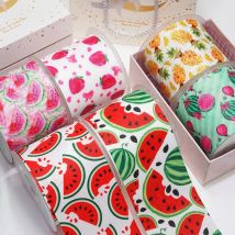DIY Cartoon Fruit Printed Grosgrain Ribbon For Craft Supplies Sewing Accessories 5 Yards, Planar Resins Mold 10 Pieces. 51589