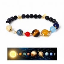 Universe Galaxy Eight Planets Bracelets Solar System Guardian Star Natural Stone Beads Bangles for Women Jewelry Drop Shipping