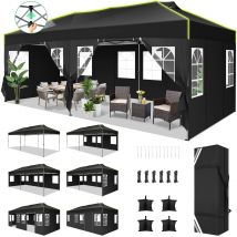 Tenda da festa impermeabile pop-up per gazebo pieghevole da 3x6 m con protezione UV a 6 pareti laterali per matrimoni commerciali all'aperto in giardino