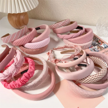 Pink Collection Hair Hoop Hairband Women Fashion Headband Wide Padded Headwear Girls Sweet Cute Hair Band Hair Accessories New