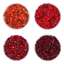 QIIY SS3-SS60 Red Series Glass Rhinestones Super Bright Crystal Round Non-hotfix Flatback Glue On 3D Stones For DIY Nail Art