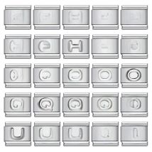 2025 New Men and Women Silver Letter Name Italian Charm Fit 9mm Stainless Steel Modular Bracelet Wholesale Jewelry