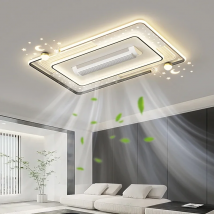 Vaneless Fan Ceiling Light Living Room Remote Control Bladeless LED Ceiling Fan Light for Room Bedroom Ceiling Lights With Fan