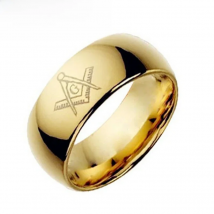 6-8mm Freemasons Masonic Pattern Ring For Men Women Stainless Steel Charms Jewelry