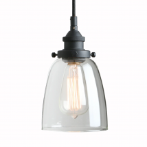 Permo Industrial Glass Pendant Lighting,  Vintage Style Hanging Light Fixture for Living Room Dining Room