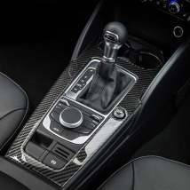 Car Styling Center Console Gear Shift Panel Decoration Cover Sticker Trim For Audi A3 8V S3 2014-2019 Carbon Fiber Accessories