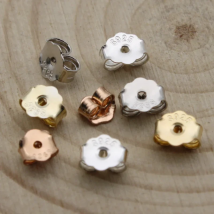4Pcs Pure S925 Sterling Silver Butterfly Earring Backs Rose Gold Earring Nuts Stoppers for Stud Ear DIY Jewelry Making Findings