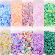 150pcs 3mm Transparent Frosted Glass Bead 8/0 Loose Spaced Seed Beads for Needlework Jewelry Making DIY Charms Handmade Bracelet
