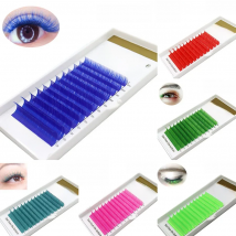 MIZIMO Color Makeup Eyelash 8-13mm Long Mixed Artificial Mink Hair Blue Red Purple Green Yellow Eyelash Extension Tool
