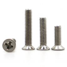 50/100pcs Nickel Plated KM Screw Cross Flat Countersunk Head Phillips Screws M1.2 M1.4 M1.7 M2 M2.5 M3 M4