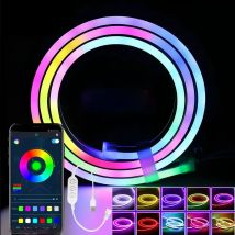 DC5V RGBIC Neon LED Strip Lights LED Rope Light with Music Sync DIY RGBIC Dreamcolor Chasing Strip Tape for Home Decor Lighting