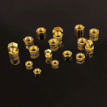 20pcs - M2 M2.5 M3 M4 M5 Golden Nut Hexagon Hex Full Thread Nuts Fit Screws Bolts -Titanium Gold Plated