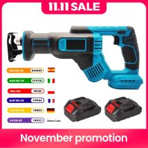 Sierra alternante eléctrica inalámbrica, herramienta de corte de madera y Metal, velocidad Variable continua, 18V, 300mm, para batería Makita