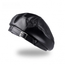 2021Women Girl belt Beret Artist Warm Wool Winter Beanie Hat Cap Vintage Plain Beret Hats Solid Color Elegant Lady leather Caps