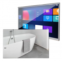 Souria 22 inch Smart Mirror LED Bathroom TV IP66 Waterproof Shower Integrated WiFi DVB ATSC Tuner Television Android SPA Hotel