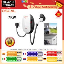 Oscal EV7000 Caricabatterie EV intelligente da parete da 7 kW (spina UE) con accesso alla scheda RFID e controllo tramite app Compatto e potente più veloce più intelligente